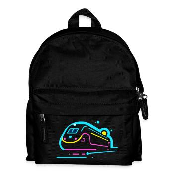Look de bande dessinée de train - Sac à dos Enfant - noir - Devant