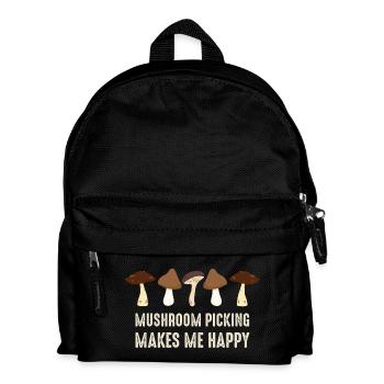 Pilze sammeln macht mich glücklich - Kinder Rucksack - Schwarz - Vorne
