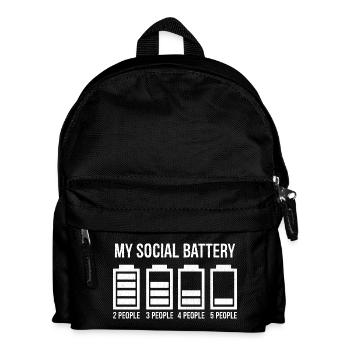 my social battery - Kids' Backpack - black - Front
