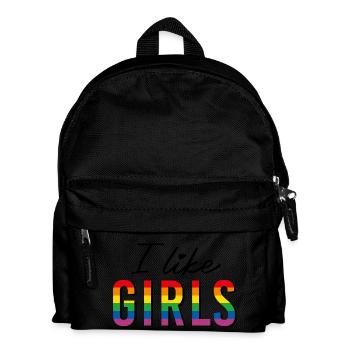 LGBTQIA+ J’aime les filles arc-en-ciel drapeau lesbienne - Sac à dos Enfant - noir - Devant