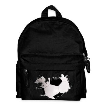 Island Landkarte umrahmt echten Fußball - Kinder Rucksack - Schwarz - Vorne