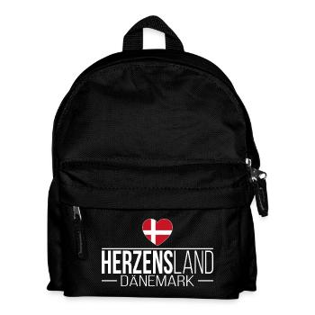 Herzensland Dänemark Skandinavien Urlaub Reise - Kinder Rucksack - Schwarz - Vorne