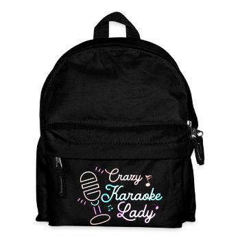 Crazy Karaoke Lady Singing Singer - Kids' Backpack - black - Front