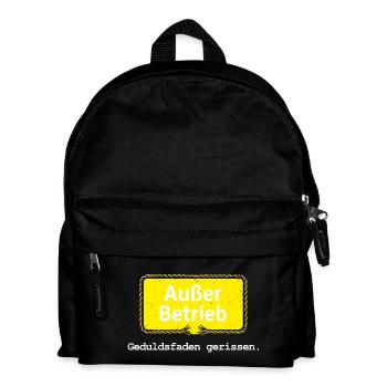 Außer Betrieb – Geduldsfaden gerissen Spruchmotiv - Kinder Rucksack - Schwarz - Vorne