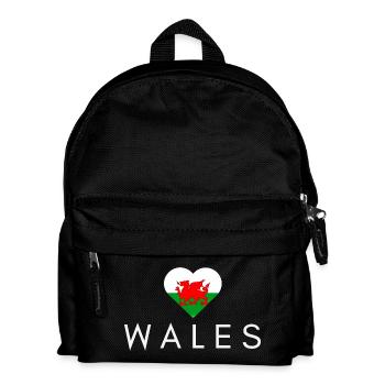 Cœur avec drapeau gallois, maître du Pays de Galles - Sac à dos Enfant - noir - Devant