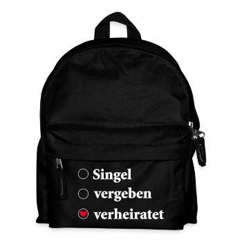 Sélection du statut de la relation Célibataire - Coeur marié - Sac à dos Enfant - noir - Devant