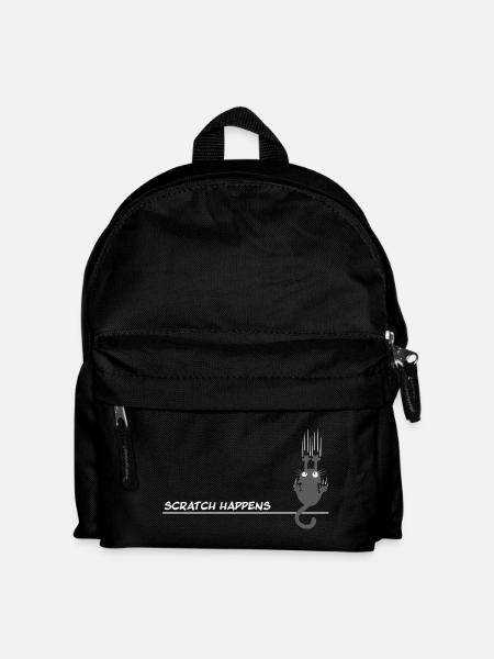 Scratch Happens – Lustiges Katzen Wortspiel - Kinder Rucksack - Schwarz