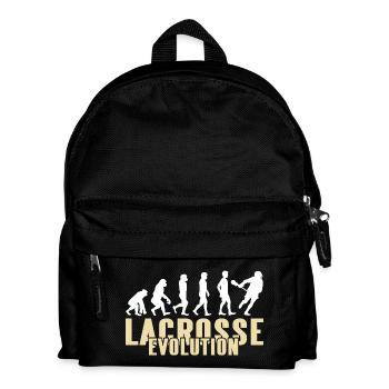 Lacrosse Evolution Funny Sports Humor Parody - Kids' Backpack - black - Front