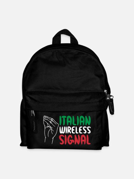 Italian Wireless Signal Italien Italiener WLAN - Kinder Rucksack - Schwarz