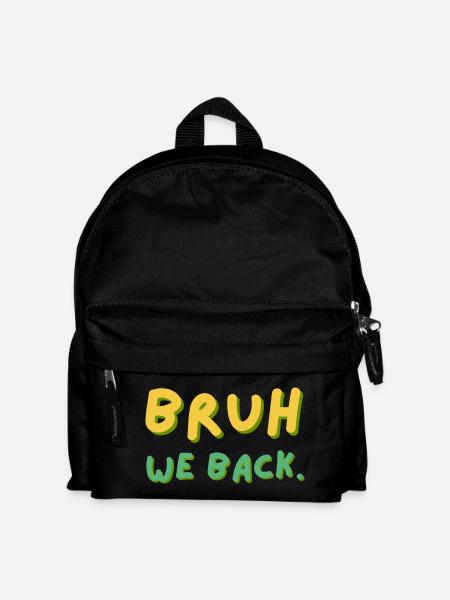 Bruh We Back Lettering Retro - Kids' Backpack - black