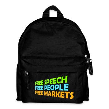 Free Speech Markets People Libertarian Freedom Logo - Kids' Backpack - black - Front