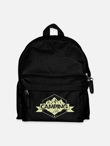 Mountain Camping Nature Panorama Badge - Kids' Backpack - black