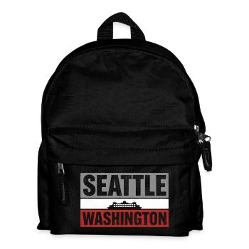 Seattle Washington Ferry Retro-Typografie-Souvenir - Kinder Rucksack - Schwarz - Vorne