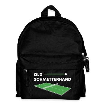 Tischtennis Old Schmetterhand Spruch - Kinder Rucksack - Schwarz - Vorne