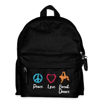 Frieden Liebe Breakdance - Kinder Rucksack - Schwarz - Vorne