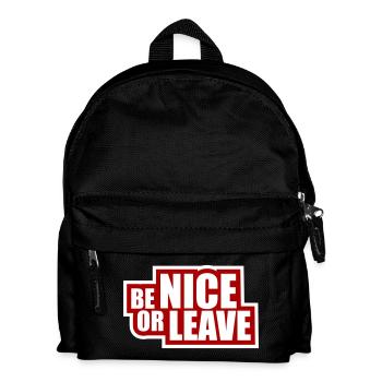 Attitude de « Sois gentil ou laisse » drôle de phrase - Sac à dos Enfant - noir - Devant
