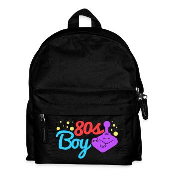 80er Jahre Junge - Kinder Rucksack - Schwarz - Vorne