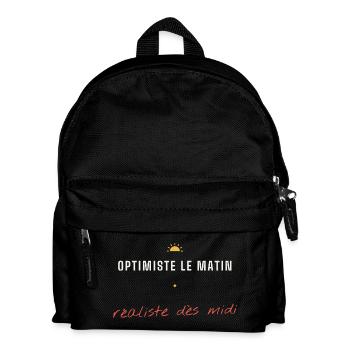 Optimiste Matin Realiste Midi - Sac à dos Enfant - noir - Devant