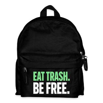 Eat Trash Be Free Spruch Fast Food Humor - Kinder Rucksack - Schwarz - Vorne