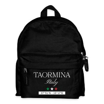 Taormina Italien Souvenir – Reise minimalistisch - Kinder Rucksack - Schwarz - Vorne