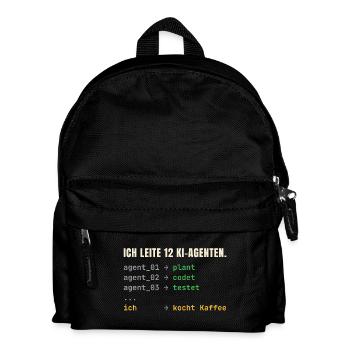 Ich leite 12 KI-Agenten – Chef-Shirt - Kinder Rucksack - Schwarz - Vorne