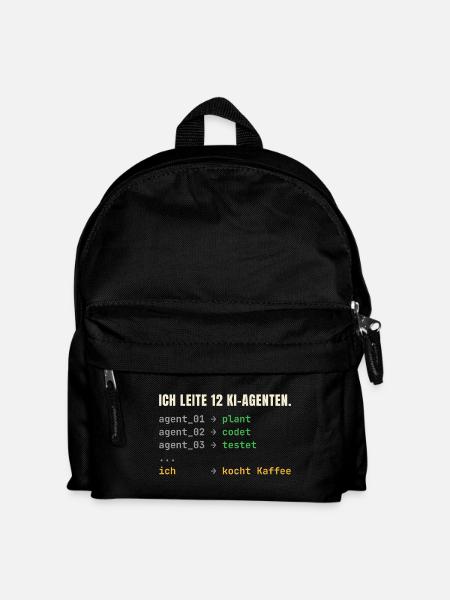 Ich leite 12 KI-Agenten – Chef-Shirt - Kinder Rucksack - Schwarz
