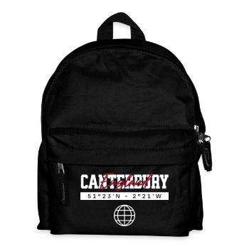 Canterbury England Koordinaten Reise Souvenir - Kinder Rucksack - Schwarz - Vorne