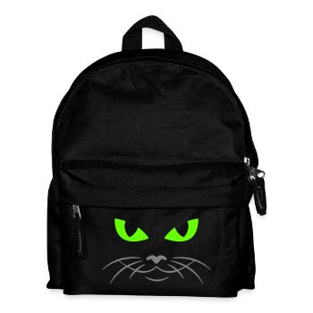 cat face - katzengesicht - Kinder Rucksack - Schwarz - Vorne