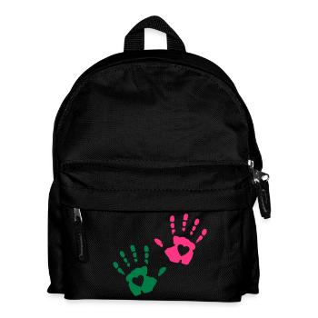 Heart Handprint - Kids' Backpack - black - Front