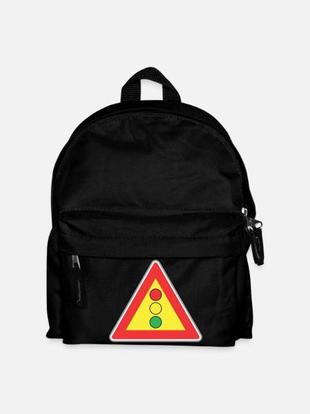 Verkehrsschild Licht - Kinder Rucksack - Schwarz