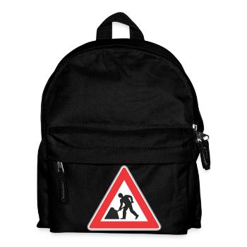 Verkehrsschild Weg reapir - Kinder Rucksack - Schwarz - Vorne