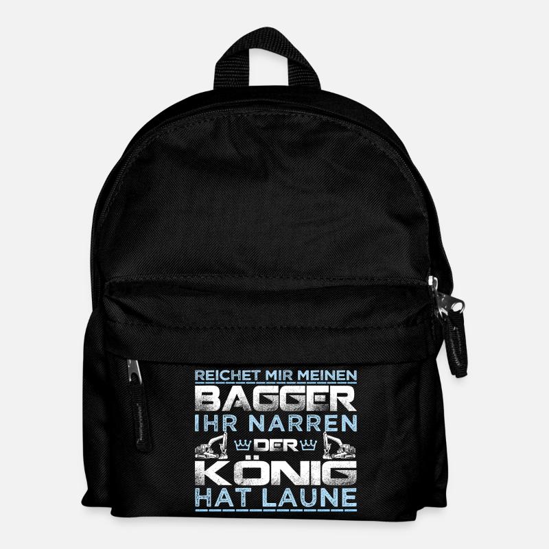 MASCHINENFÜHRER KÖNIG / BAGGER - Kinder Rucksack - Schwarz