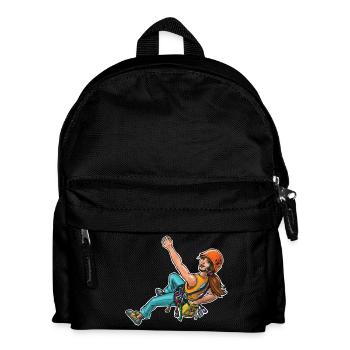 Female rock climber ( Female sport climber ) 2 - Kids' Backpack - black - Front