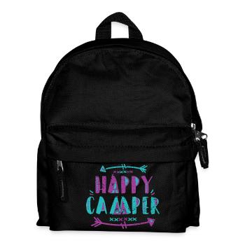 Camping Shirts - Happy Camper - Kinder Rucksack - Schwarz - Vorne