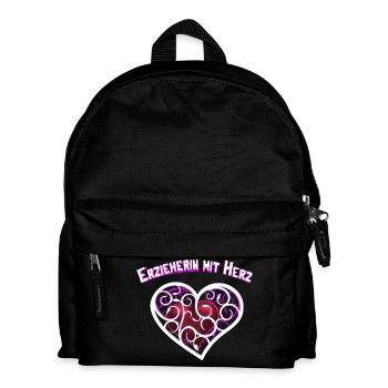 Erzieherin mit Herz - Kinder Rucksack - Schwarz - Vorne