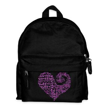 sweet sixteen - heart - Kinder Rucksack - Schwarz - Vorne