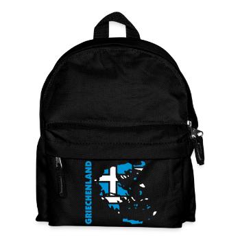 griechenland_umriss_flagge_50 - Kinder Rucksack - Schwarz - Vorne
