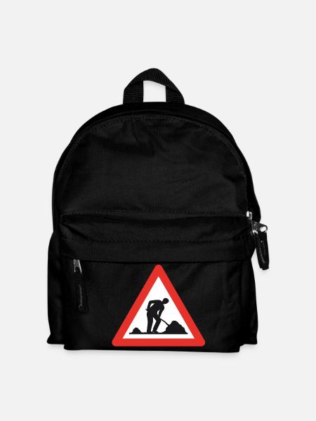 Achtung Baustelle! - Kinder Rucksack - Schwarz