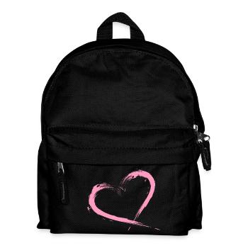 Herz Bürste Rosa Vektorgrafik - Kinder Rucksack - Schwarz - Vorne