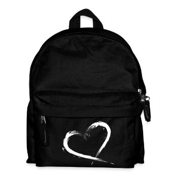 Herz Design Bürste Vektorgrafik - Kinder Rucksack - Schwarz - Vorne