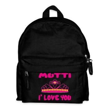 Mutti i love you - Kinder Rucksack - Schwarz - Vorne