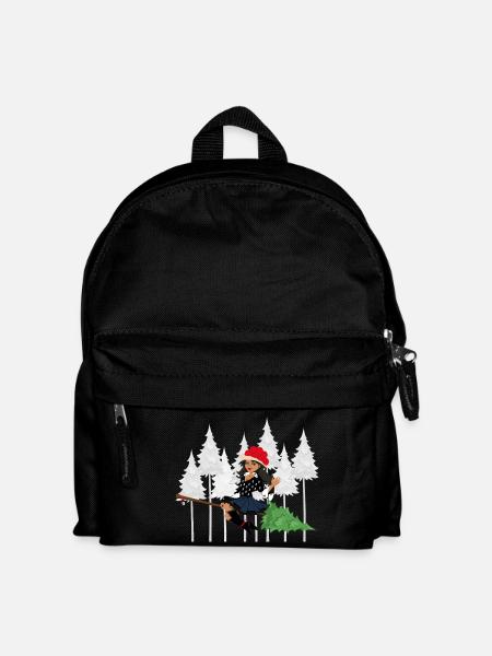 Moderne Schwarzwald Hexe Bollenhut Besen - Kinder Rucksack - Schwarz