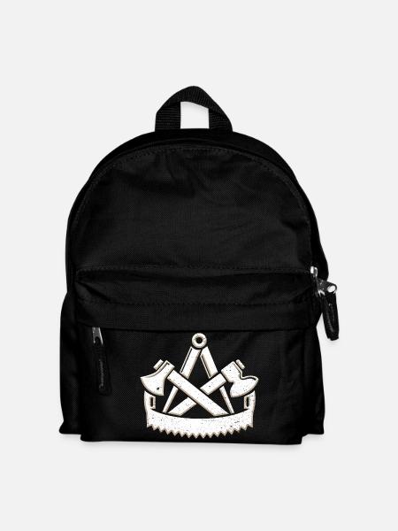 Cooles Zimmermann Zunftsymbol 3D Grunge Look - Kinder Rucksack - Schwarz