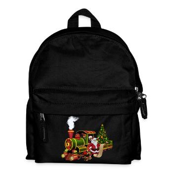 Santa mit einem Zug - Kinder Rucksack - Schwarz - Vorne