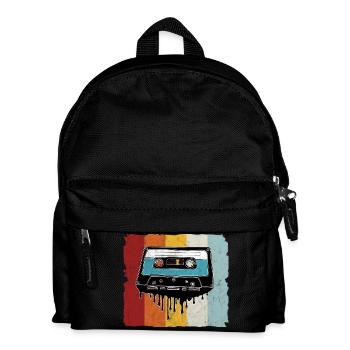 Retro cassette melting - Kids' Backpack - black - Front