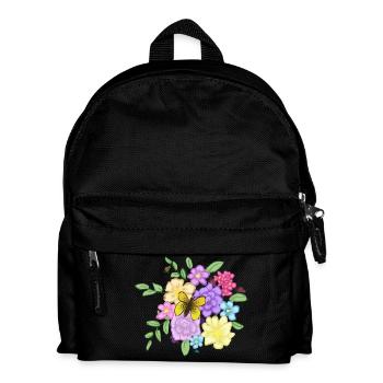 Blumenstrauß - Kinder Rucksack - Schwarz - Vorne