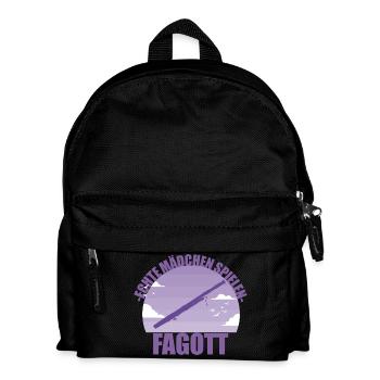 Fagott Musikerin Instrument Mädchen Geschenk - Kinder Rucksack - Schwarz - Vorne