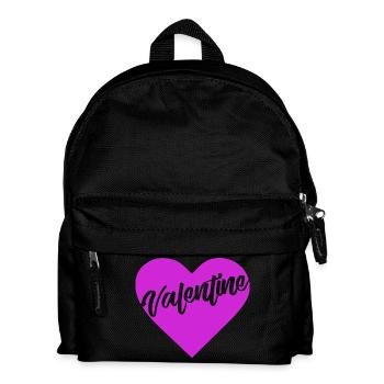 T-Shirt Valentinsherz Herz Valentinstag Liebe - Kinder Rucksack - Schwarz - Vorne