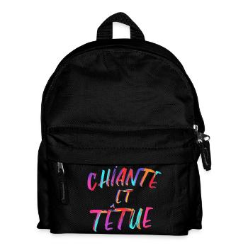 Chiante et têtue phrase drôle cadeau femme fille - Sac à dos Enfant - noir - Devant