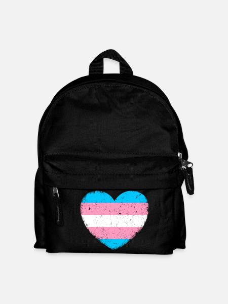 Trans* Herz | Im Vintage-Style - Kinder Rucksack - Schwarz